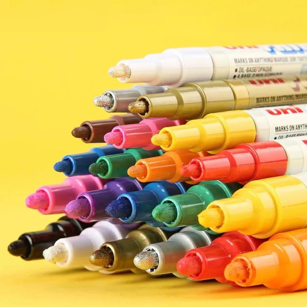 1pcs Japan UNI Paint Marker PX-21 Color Oil-based Permanent 0.8-1.2mm Tire Touch Up Painting Waterproof Graffiti Art Supplies