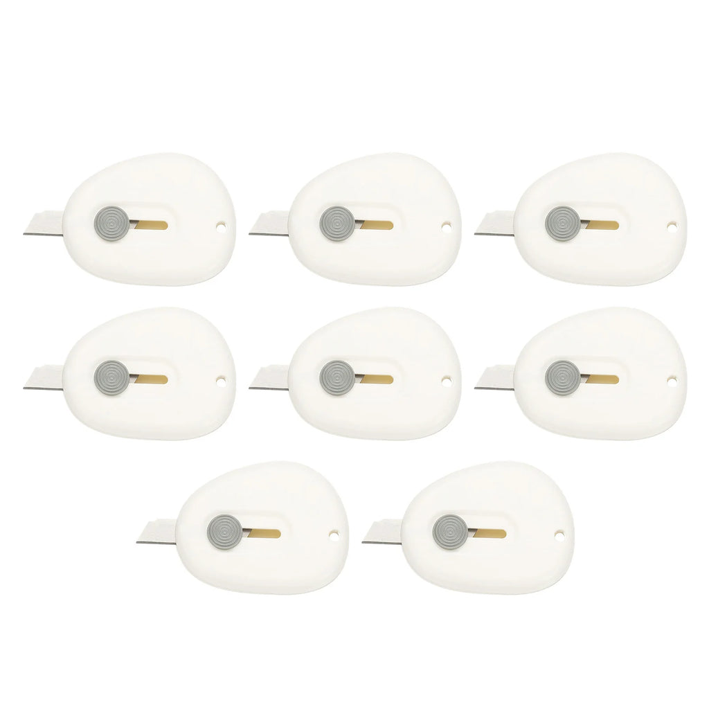4/8Pcs Mini Box Cutters Retractable Small Utility Knife Portable Cute Letter Envelope Opener with Keychain Hole Office Supplies
