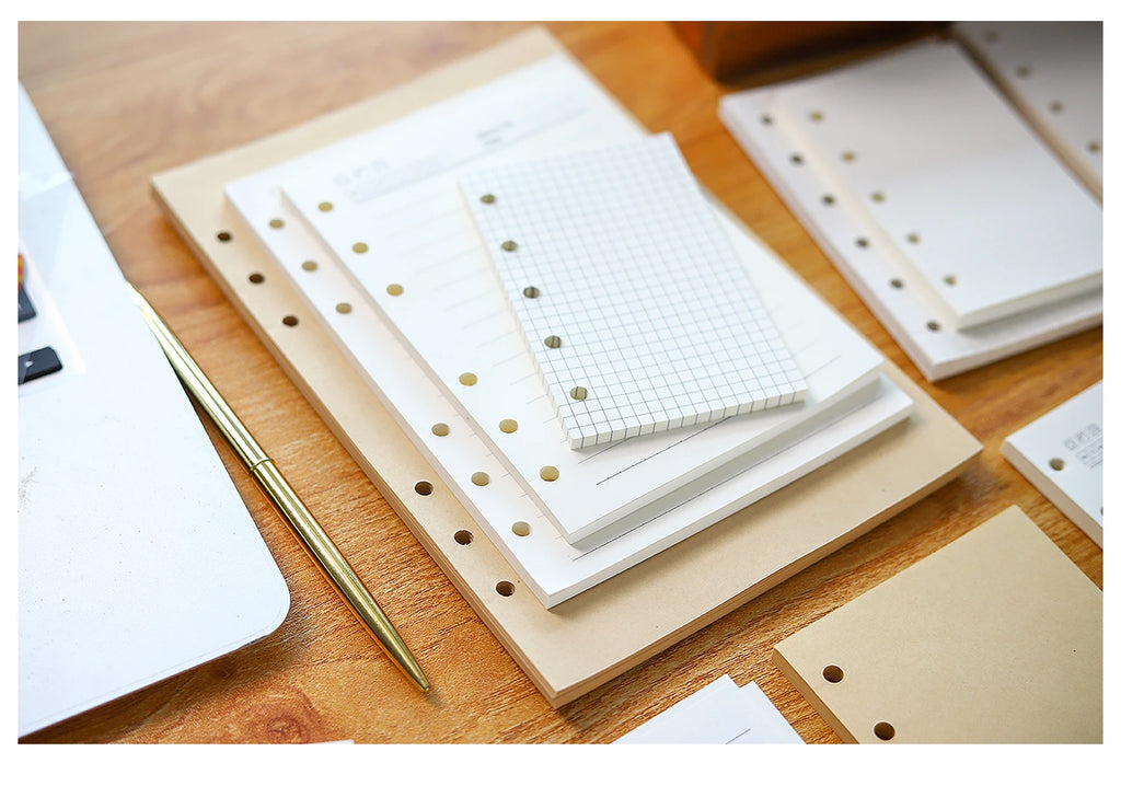 High Quality Ring Binder Notebook A5 Personal A6 A7 A8 Size Insert Refills Loose Leaf Spiral Diary Planner Inner Core 100g Paper