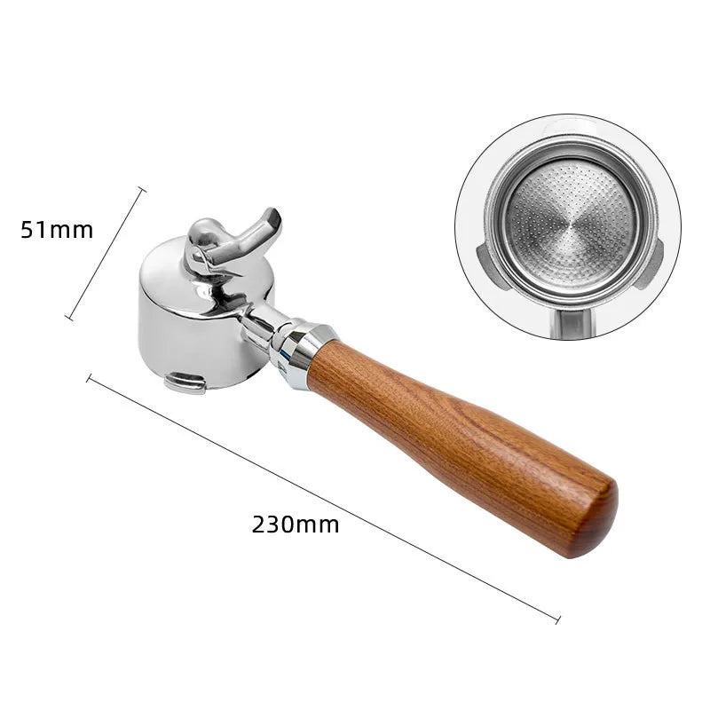 Double Spout 51mm Coffee Portafilter With 1 2 Cups Basket for Delonghi ECO680 ECO685