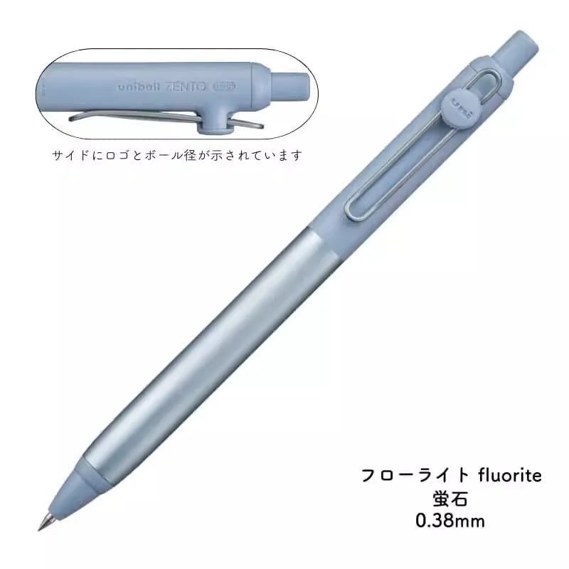 Japanese uni-ball ZENTO Gel Ink Pen Limited Flow Model Metal Push Ultra-Smooth Writing 0.38/0.5mm Signing for Students Business