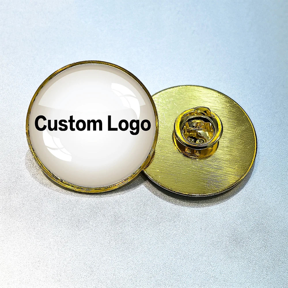 2.5cm Customize Your Photo Pins Brooch Personalized Name Birth Date Lapel Pin Shirt hat Badge Jewelry Best gifts