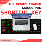 EXCO Stock Market Trader Mouse Pad Large Candlestick Pattern Chart Keyboard Mousepad Investor Desk Mat Stitched Edge Rubber Base
