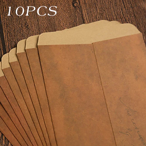 Mr.paper 10pcs/set Vintage Kraft Paper Envelope Creative Nostalgic Postcard Storage Bag Fire Paint Envelope Letter Supplies