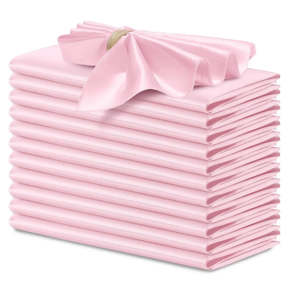 12 Pack Satin Cloth Napkins, 30x30cm Silky Wedding Napkins Cloth, Luxury Dining Table Cloth Napkins for Birthday Holiday Party