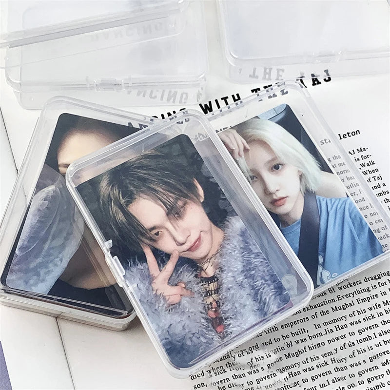 New Transparent  Photo Card Holder Box Idol Photo Storage Case Plastic Kpop Albums Photocard Small Card Collection Organizer