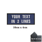 1PC Custom Name Patch Stripes Badge 10X2.5CM,8X5CM,10X4CM, 8X2.5CM,12X2.5CM,15X5CM,20X7CM,25X8CM Iron On Or Hook Loop DARK BLUE