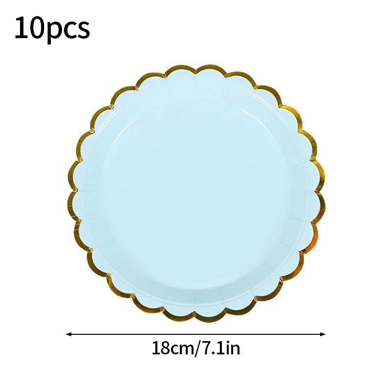 24pcs 7/9inch Pink Daisy Theme Disposable Tableware Flower Plate Napkin Banner Birthday Party Baby Shower Wedding Decor