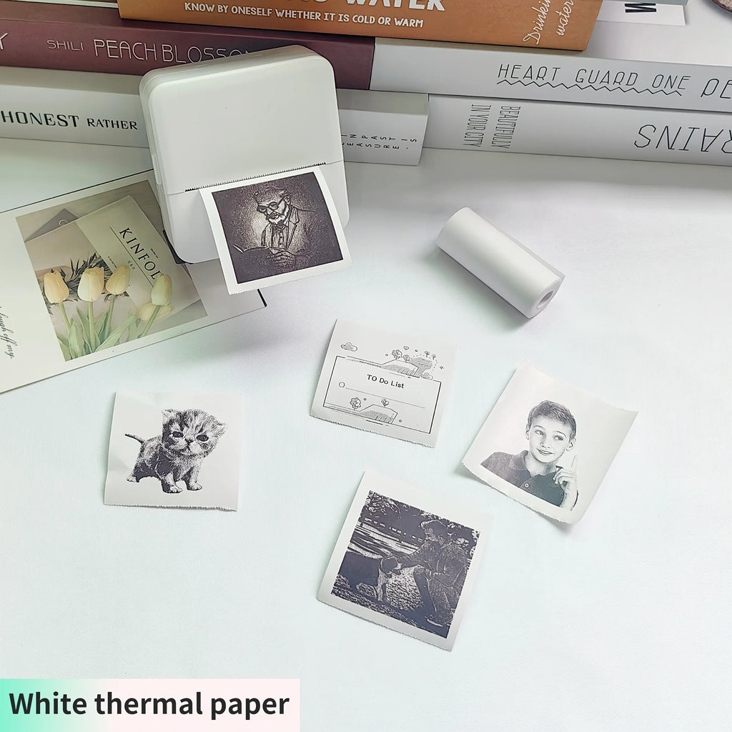 Sticker Printer - Model X6 Print Pods Mini Printer, Bluetooth Thermal Sticker Maker with Rolls Paper | Compatible with iPhone