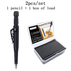 Creative 54mm Long Head Carpenters Mechanical Pencil With 1 Box Lead,2.8mm Deep Hole Woodworking Marking Pencil Drawing Tool