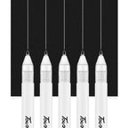 5Pcs White Manga Marker Pens Set 0.8mm Permanent Ink Waterproof Art Brush Pen for Scrapbooking Black Paper Drawing Tire Pen