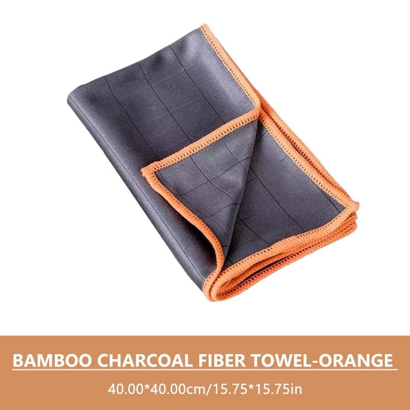 SEAMETAL Microfiber Carbon Cloth to Wipe Windows Wine Glasses Tableware Glass Cleaning Cloth Carbon Fiber Rag for Car Home Clean