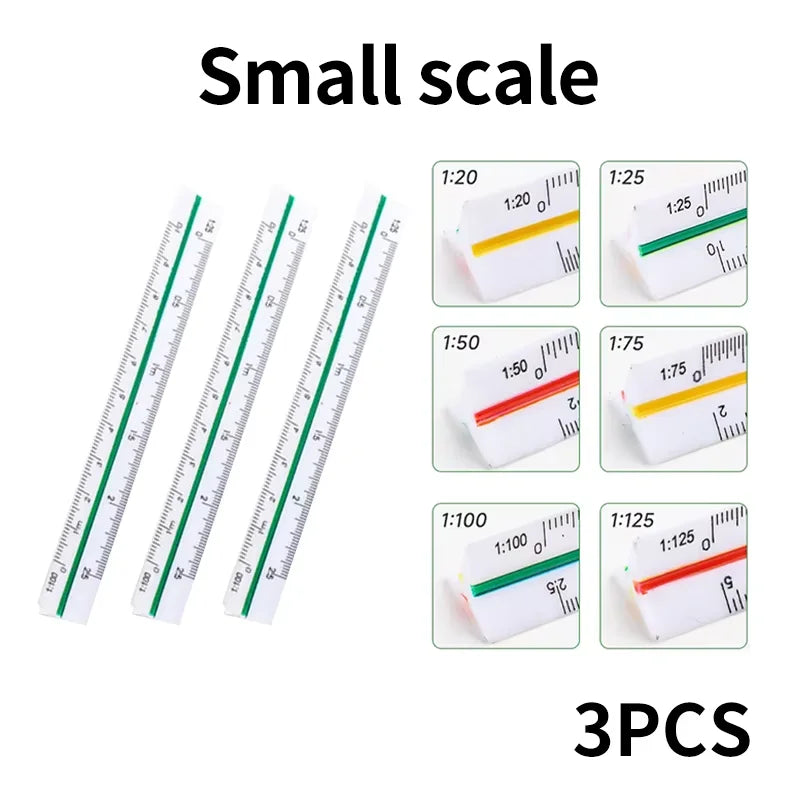 Space Ball Multi-functional Triangular Ruler Student Stationery 12.5/30cm Drafting Tool Scale Ruler Architect Technical Ruler