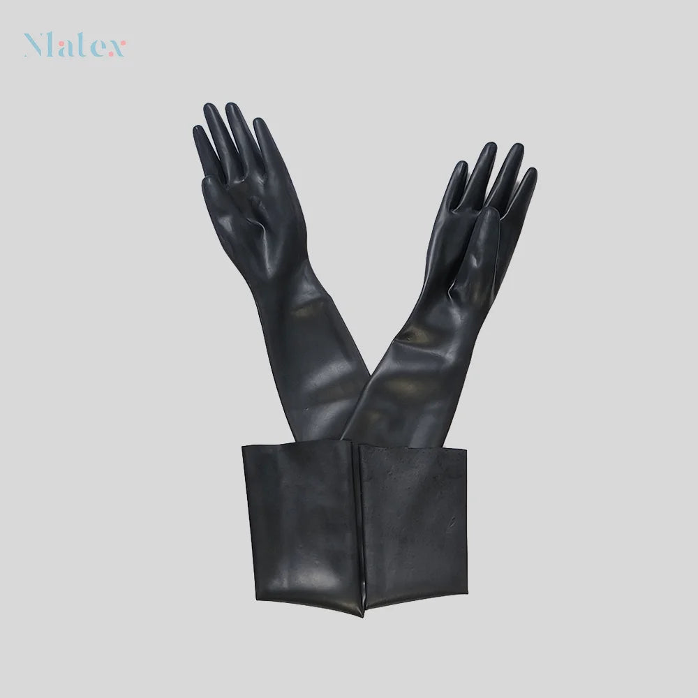 Nlatex Sexy Seamless Latex Opera Gloves, Nightclub Cosplay Fetish for Men and Women, Multiple Uses