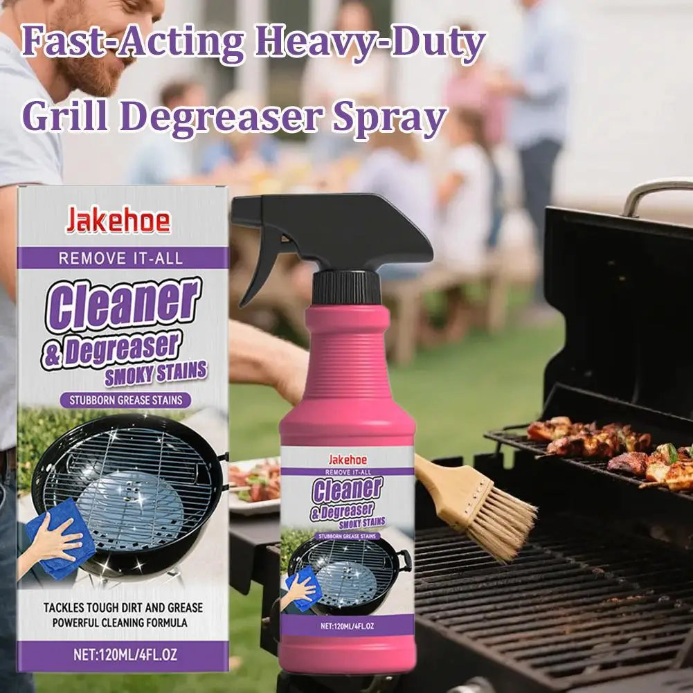 JAKEHOE 120ml Barbecue Rack Cleaner Powerful Cleaning Stubborn Grease Removes Carbon Deposits Safe Formula No Damage for Grill