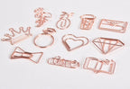 50/20pcs Love Diamond Crown Envelope Stationery Photo Tickets Office Supplies Metal Book Paper Clip Paperclips Mini Binder Clips