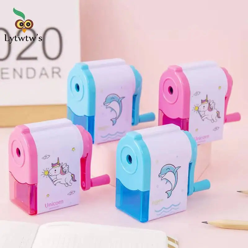 1-2 pcs Cute Unicorn/Dolphin Mechanical Sharpener For Pencil School Office Supplies Creative Stationery Back To School