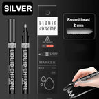 1Pcs Chrome Mirror Marker Pen 0.7mm 1mm 2mm DIY Reflective Paint Pen Permanent Gold Silver Copper Marker Model Painting Marking