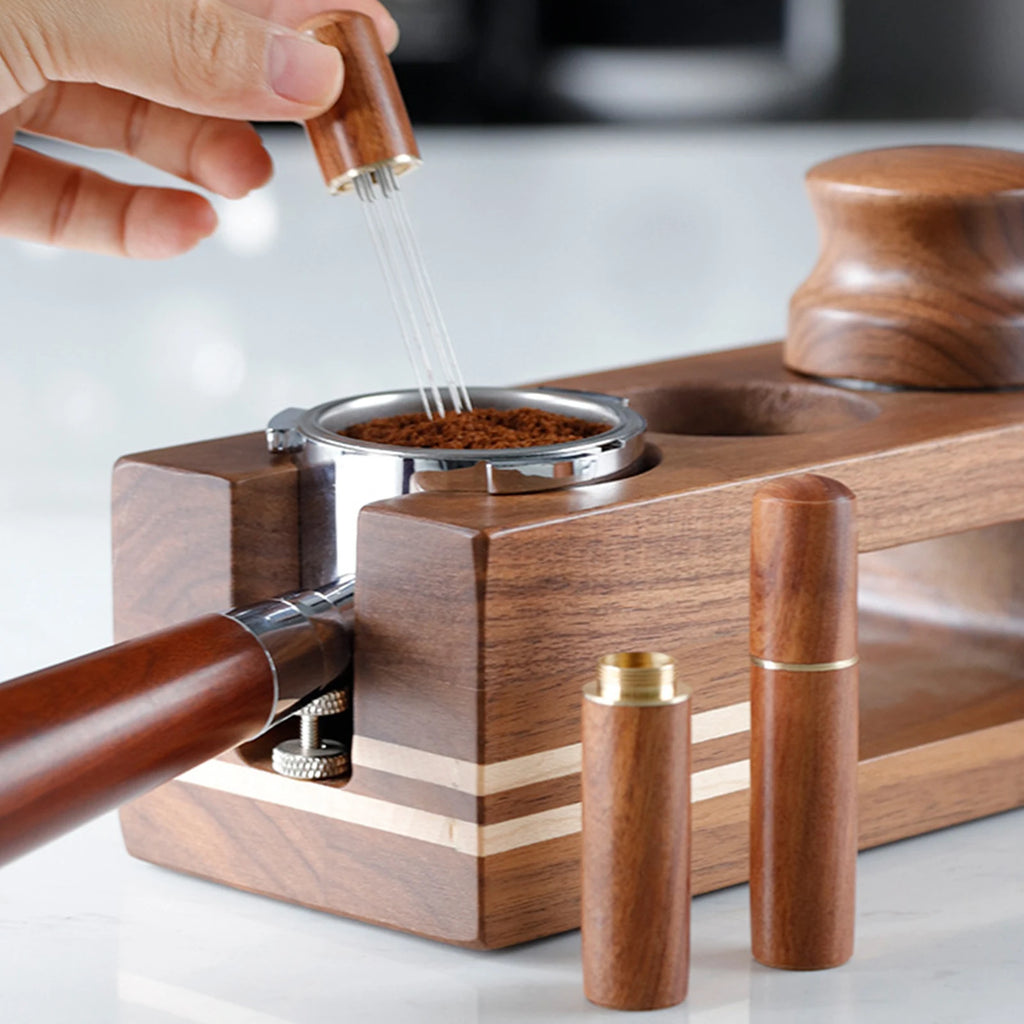 Professional WDT Tool for Espresso, Wooden Handle Coffee Stirrer with, Even Coffee Grounds Distributor & Leveler, Barista Access