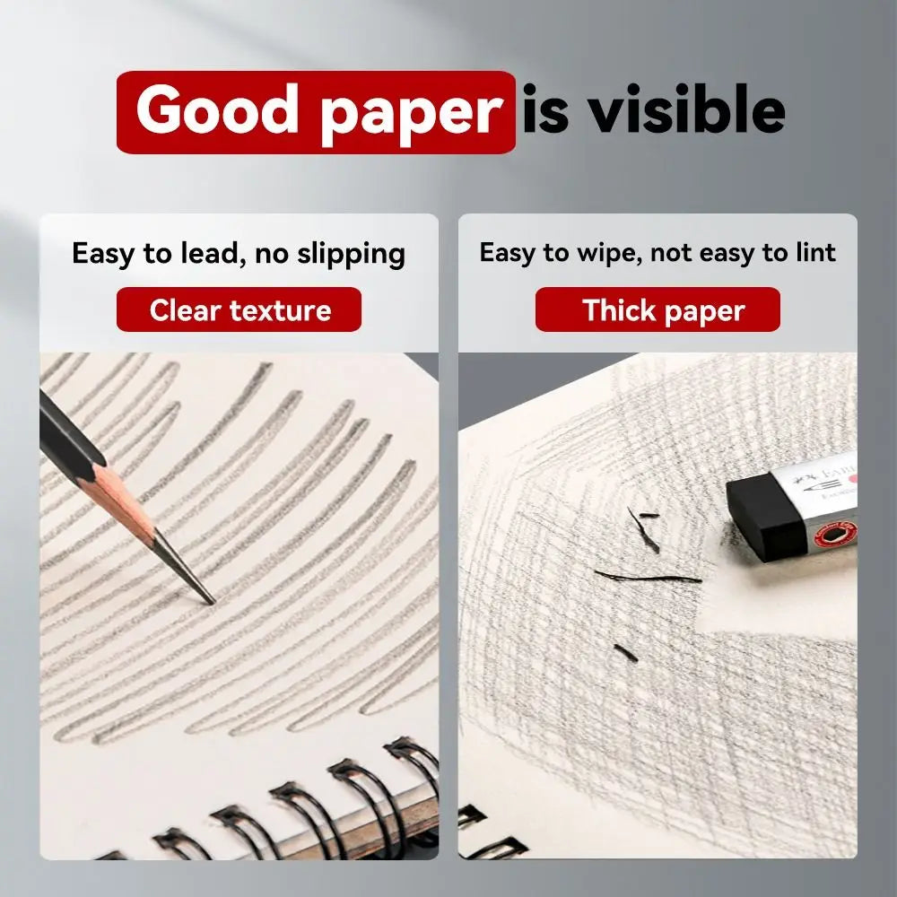 30 Sheets 8K 16K Coil Sketchbook Spiral Bound Eco-Friendly Thick Drawing Paper Acid Free A4 A5 A6 Artist Sketch Pad Oil Painting