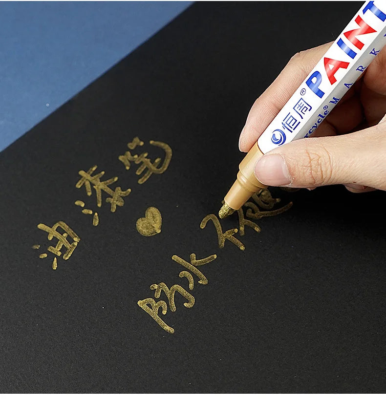 1/3/6/12 Colors Permanent Paint Marker White/Gold/silver Markers for Car Tire Tread Rubber Fabric Paint Metal Paint Marker Pens