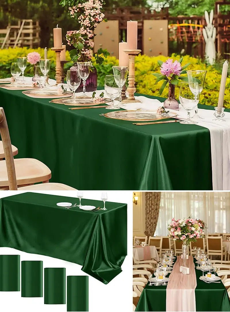 Rectangle Wedding Satin LargeTablecloth Bright Smooth Silk Table Cover Christmas Anniversary Dining Party high-end Table Decor
