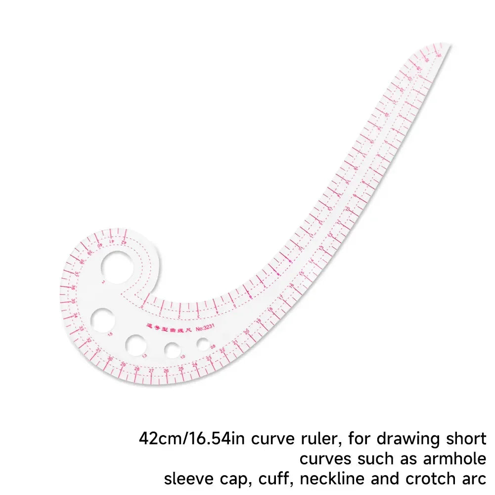Clear Metric Flexible French Curve Ruler Practical Tailoring Template For Dressmaking Pattern Drafting DIY Sewing Projects