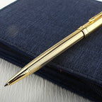 Luxury Metal Ballpoint Pen Stainless Steel Golden Trim Gift Writing Stationery Office School Supplies
