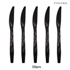 Rose Gold Disposable Knife Fork Spoon Cutlery Set Disposable Tableware Birthday Party Decorations Wedding Baby Shower Supplies