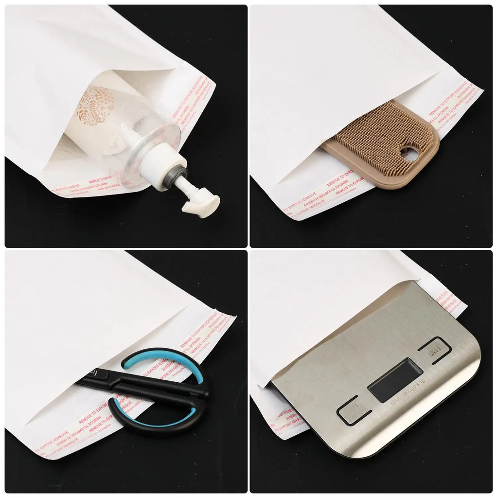 10-50Pcs White Kraft Bubble Mailers Self-Sealing Storage Paper Envelope Waterproof Cushioned Padded Foam Shipping Packaging Bags