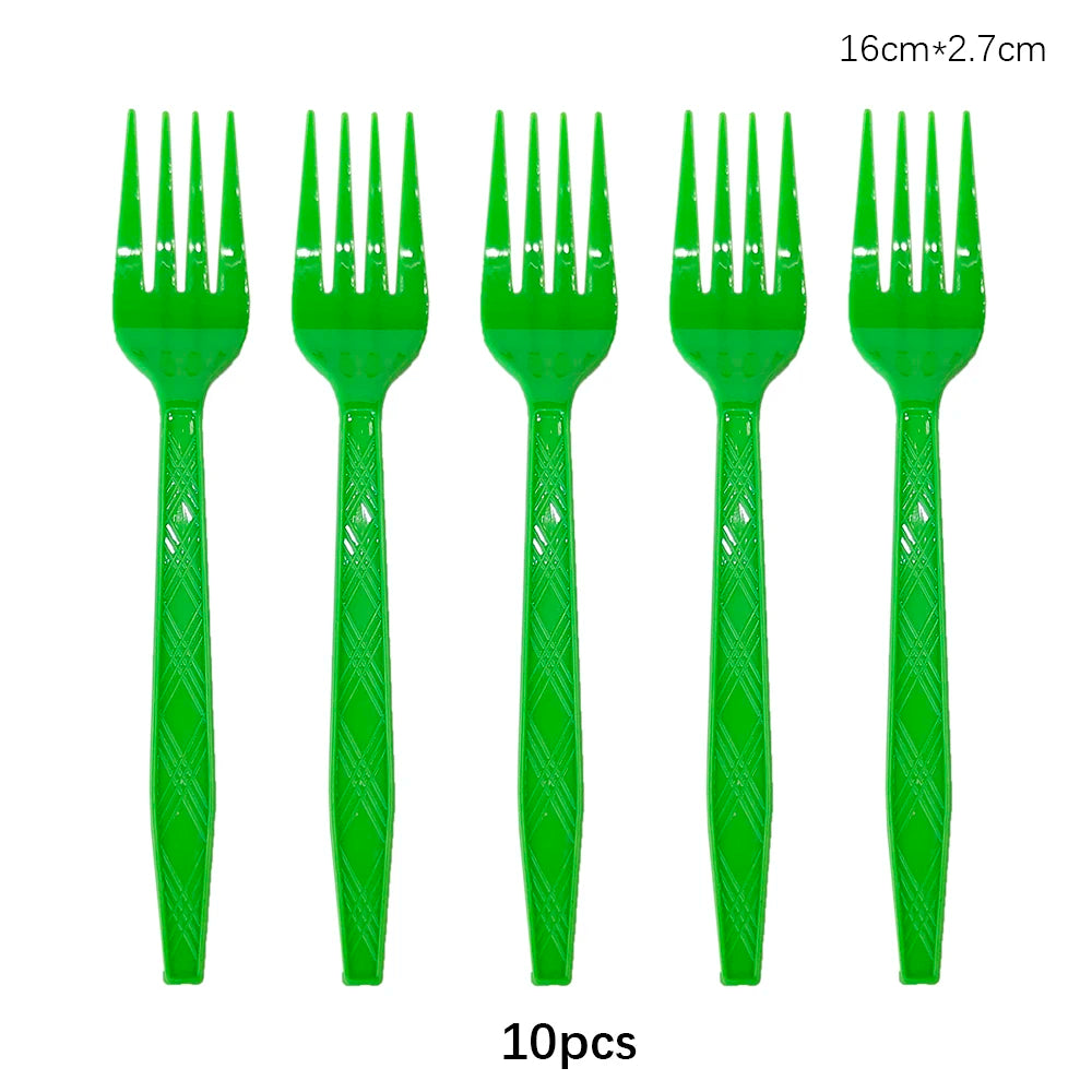 Rose Gold Disposable Knife Fork Spoon Cutlery Set Disposable Tableware Birthday Party Decorations Wedding Baby Shower Supplies