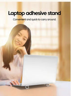 Elough Portable Laptop Atand Invisible Adhesive Bracket Folding Storage Height-Increasing Stand Keyboard Foot Pad Support Stand