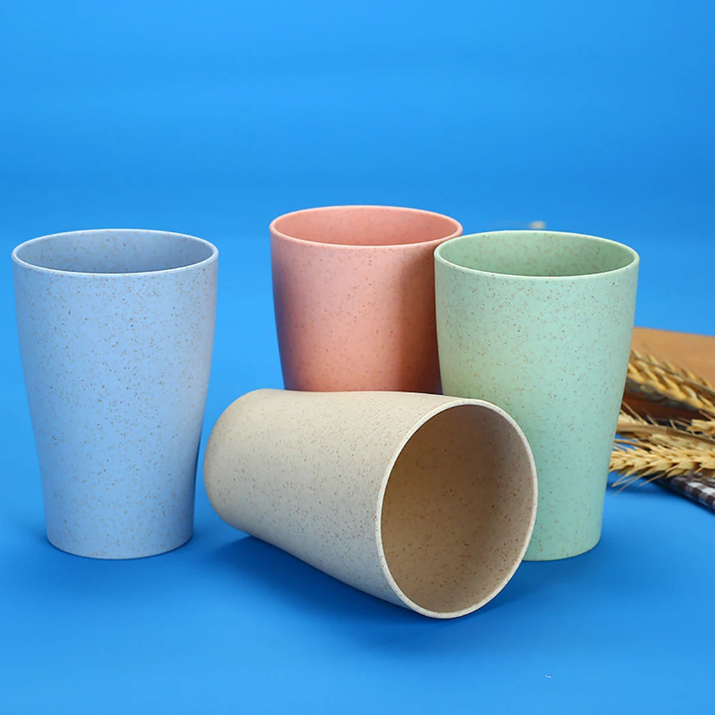 Fork Spoon Chopsticks Bowls Cup Dish Dinnerware Set High Grade Wheat Straw Tableware Children's Unbreakable Dishes Camping Set