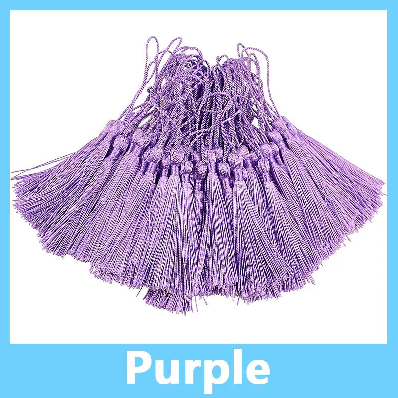 100pcs/Pack 13cm Tassel Silk Fringe Silky Floss Bookmark Tassels Mini Tassels for DIY Craft Jewelry Making Souvenir Bookmarks