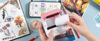 Thermal Mini Printer, Portable Inkless Sticker Maker,Bluetooth Free Cut Small Pocket Printer for Children DIY 57mm Photo Print