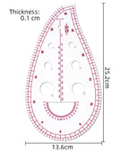 Empire sewing ruler and French curve, used for pattern making drafting, transparent plastic fashion designer ruler pieces assemb