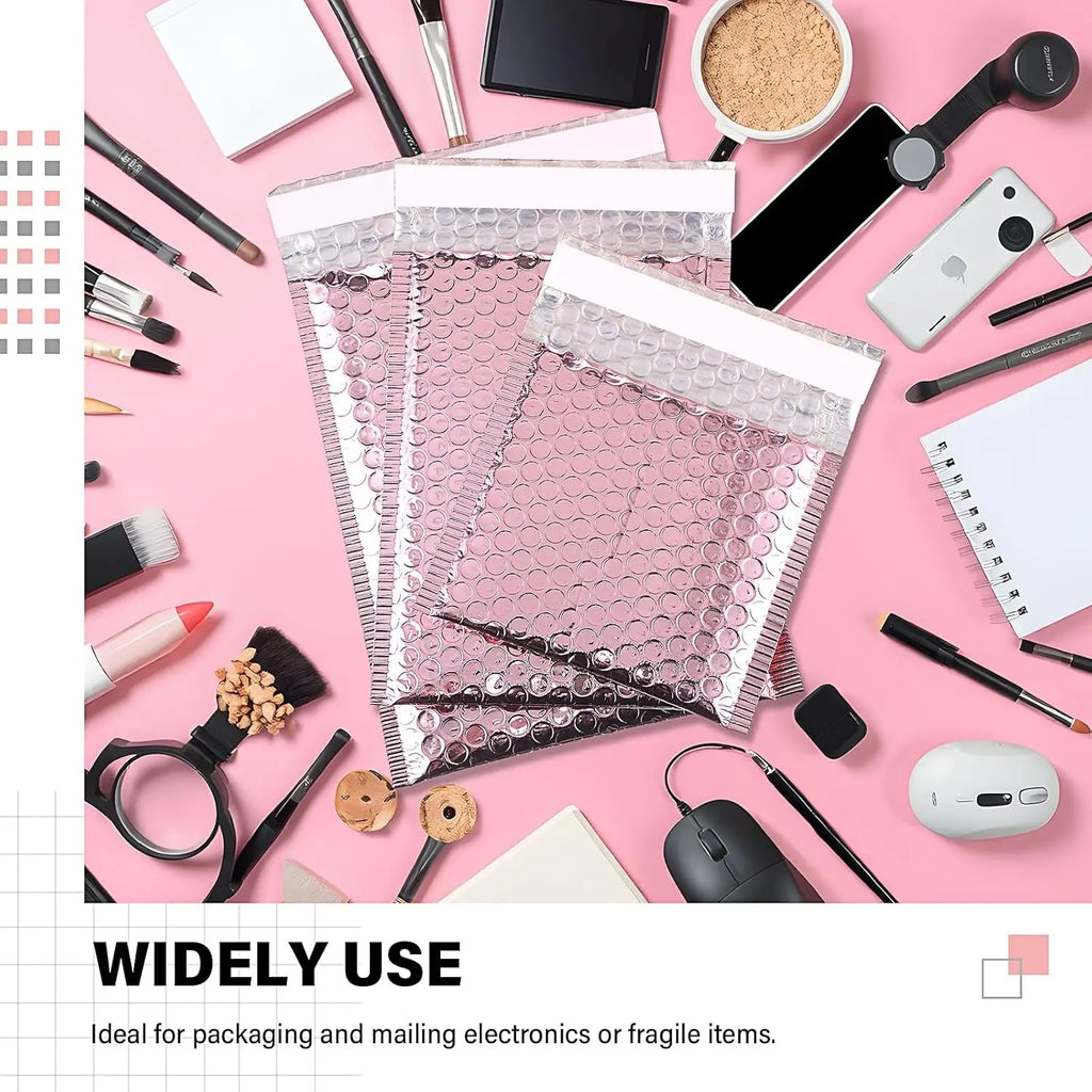 50pcs Envelopes Shipping Packaging Bags Holographic Mailer Laser Small Business Supplies Bubble Envelope Mailers Mailing Office