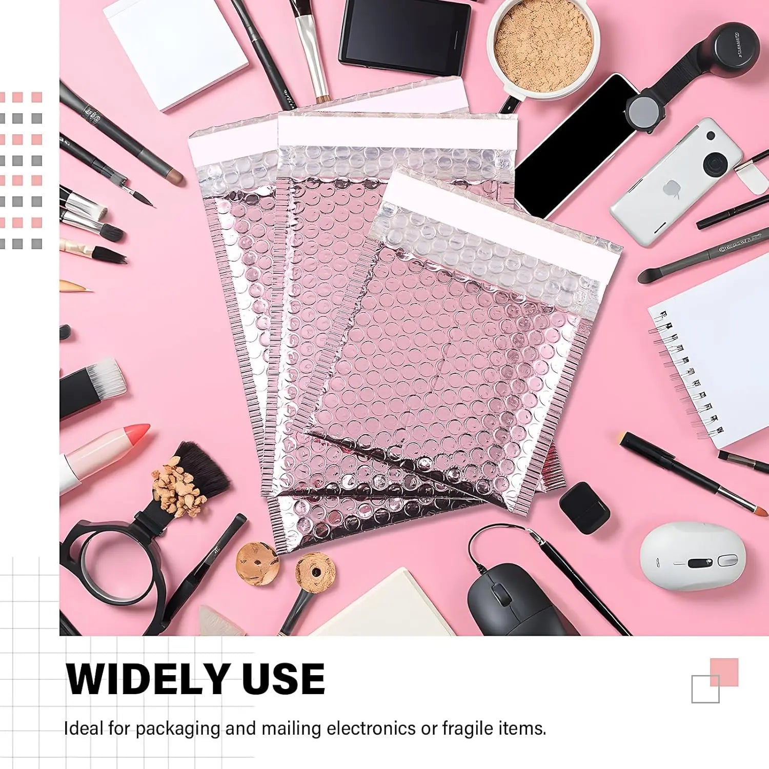 50pcs Envelopes Shipping Packaging Bags Holographic Mailer Laser Small Business Supplies Bubble Envelope Mailers Mailing Office