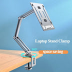 Oatsbasf Laptop Stand Clamp Tablet Hightening Support Holder Book Bracket Desktop Bed Lazy Stand 360°Rotating Hight Adjustable