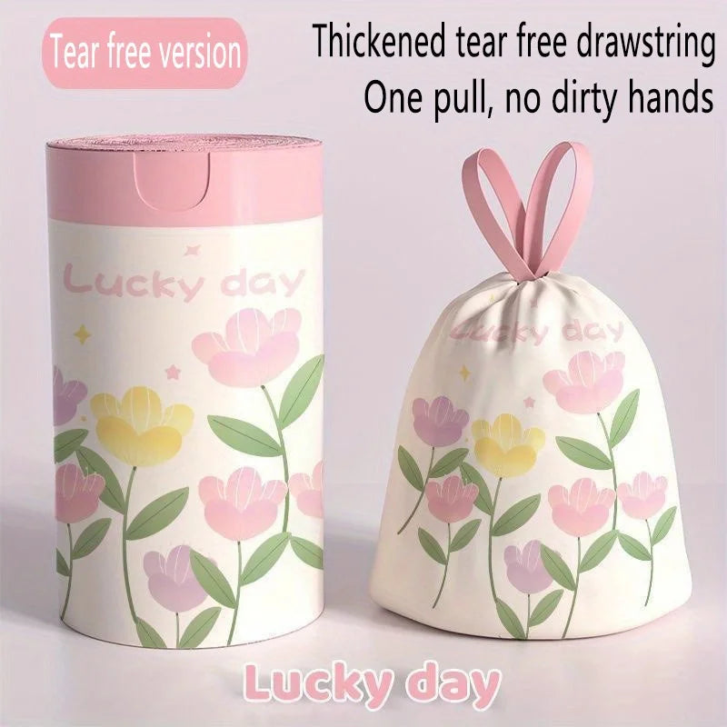 Lavender Trash Bags 100 Pack Thickened Lavender Scented Drawstring Trash Bags High-Density Polyethylene Large Size Multipurpose