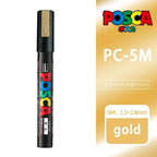 1pcs Japan UNI POSCA Marker Pen PC-1M/3M/5M POP Poster Graffiti Permanent Acrylic Marker White Black Gold Silver Art Supplies