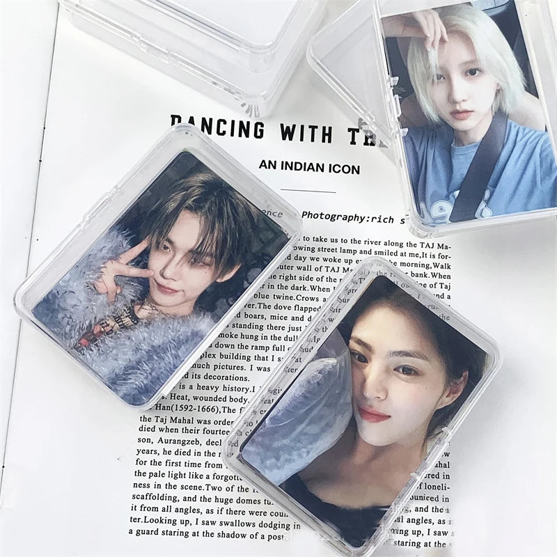 New Transparent  Photo Card Holder Box Idol Photo Storage Case Plastic Kpop Albums Photocard Small Card Collection Organizer
