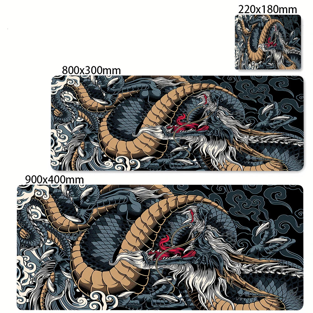 Black and White Dragon Large Mouse Mat Gaming Mousepad Big Rubber Base Mouse Pad Purple Deskpad Eyboard Mats Mousepads 400x900