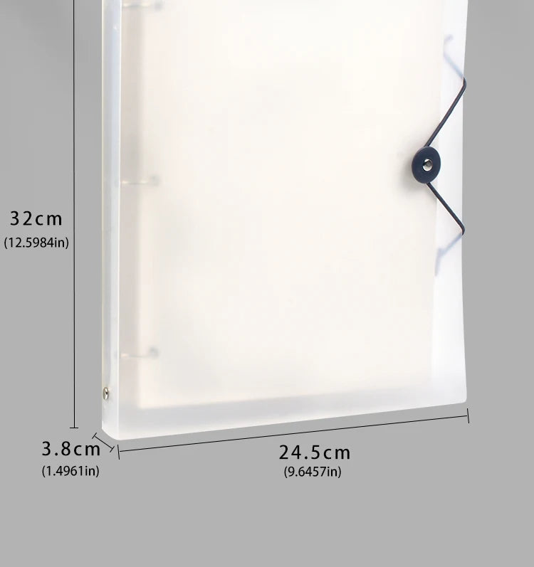 3Pcs Frosted Transparent A4 Loose Leaf Binder 3 Hole Punchless Snap Button File Folder Office School Document Storage Organizer