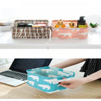 1pc Cotton Linen Fabric Waterproof Desktop Sundries Basket Storage Box Cosmetic Toy Organizer Underwear Socks Clothes Storagebag