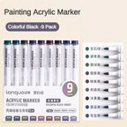 Languo 9/144 Colors Acrylic Paint Art Marker Pen DIY Painting Drawing Card Ceramic Stone Mug Glass Fabric Clothes Art Supplies