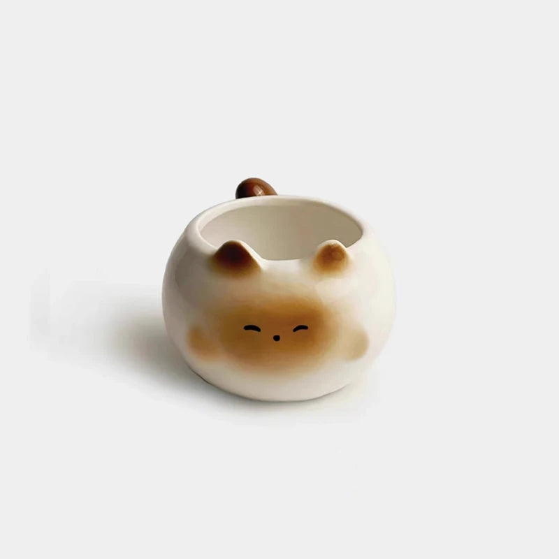 1Pc Siamese Cat Coffee Cup, Creative Cute Kitten Mug, High-Quality Exquisite Cup, Suitable for Coffee Shop Latte Art, Office, Living Room, Home, Bedroom Drinking Cup, Afternoon Tea Flower Tea Black Tea Cup, Gift