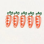 10pcs Funny Carrot Paper Clips Realistic Vegetable Shaped Baked Paint Metal Note Clips Office School Supplies