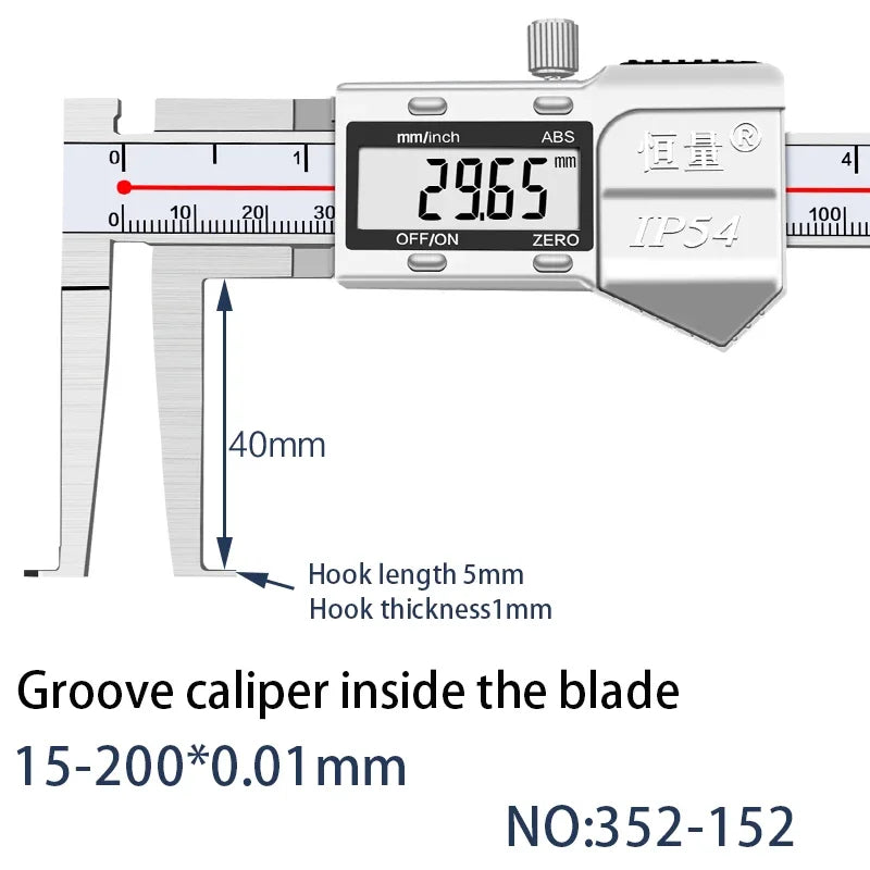 5-150mm Inner Groove Electronic Caliper Inner Diameter Outer Groove Inner Hole Measurement Tool Inner Hole Vernier Caliper