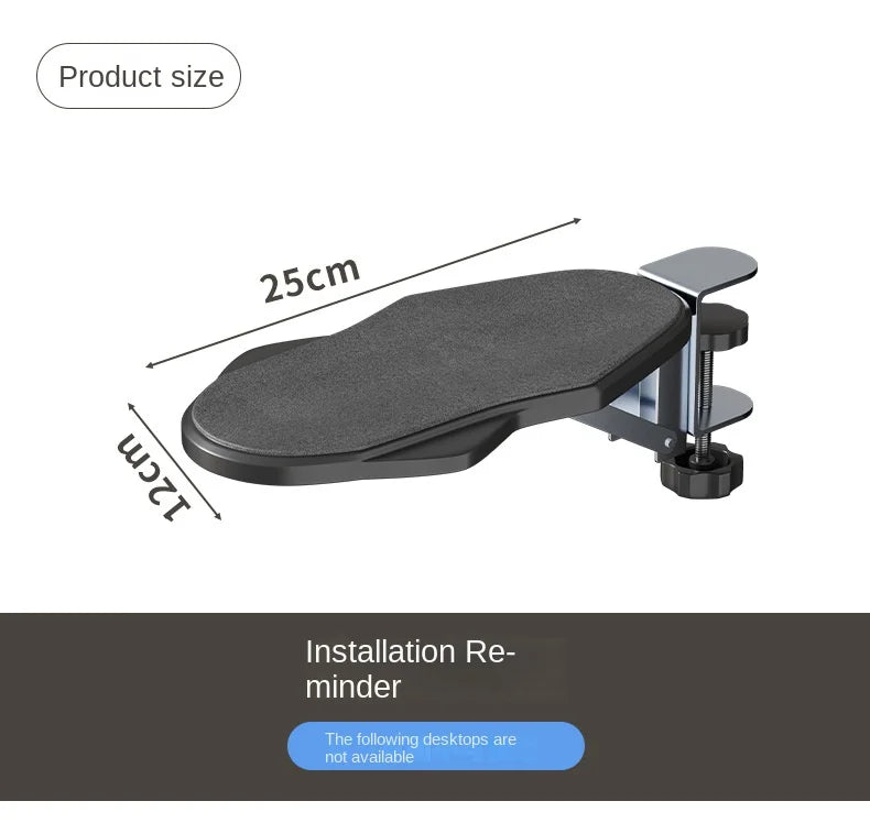 Foldable Ergonomic Computer Desk Arm Rest Pad Wrist Rest Support For Keyboard Armrest Extender Rotating Mouse Pad Holder Rack